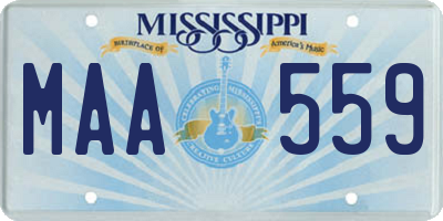MS license plate MAA559