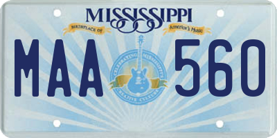 MS license plate MAA560