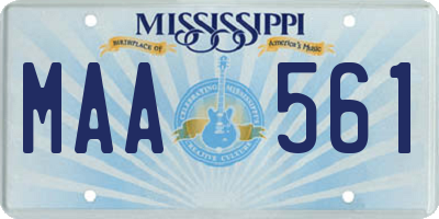 MS license plate MAA561