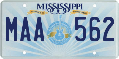 MS license plate MAA562