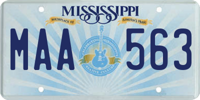 MS license plate MAA563