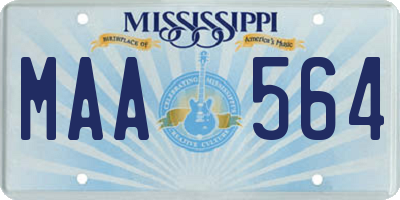 MS license plate MAA564