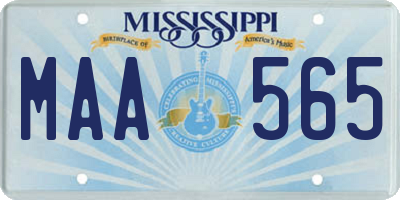 MS license plate MAA565