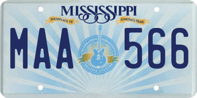 MS license plate MAA566