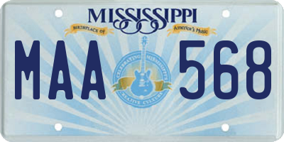 MS license plate MAA568