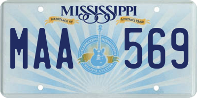 MS license plate MAA569