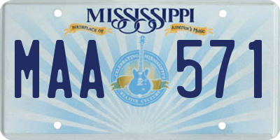 MS license plate MAA571
