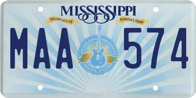 MS license plate MAA574