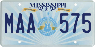 MS license plate MAA575