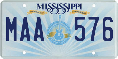 MS license plate MAA576