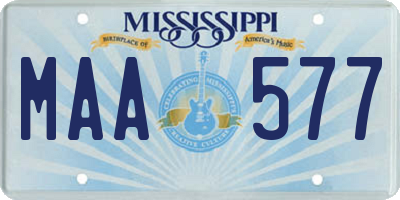 MS license plate MAA577