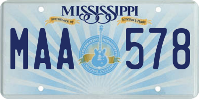 MS license plate MAA578