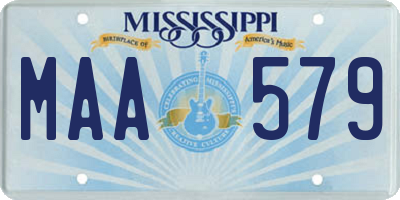 MS license plate MAA579