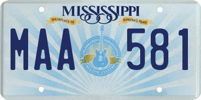 MS license plate MAA581