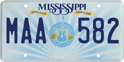 MS license plate MAA582