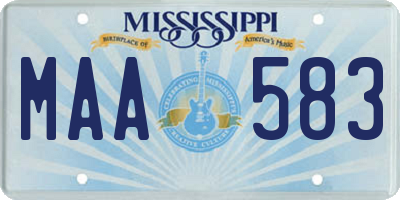 MS license plate MAA583