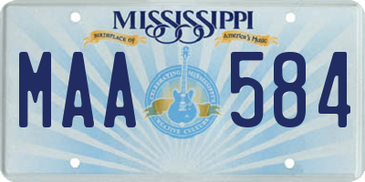 MS license plate MAA584