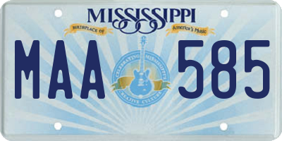 MS license plate MAA585