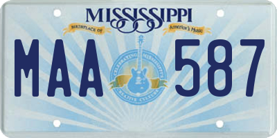 MS license plate MAA587