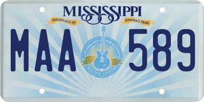 MS license plate MAA589