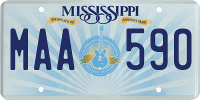 MS license plate MAA590