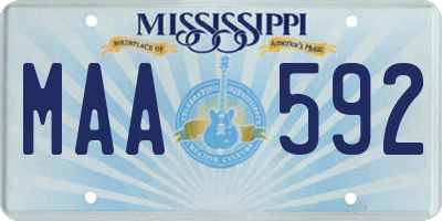MS license plate MAA592