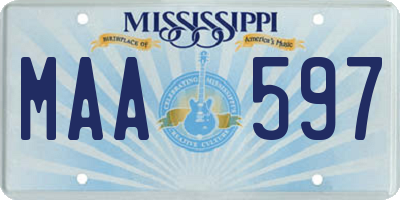 MS license plate MAA597