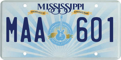 MS license plate MAA601