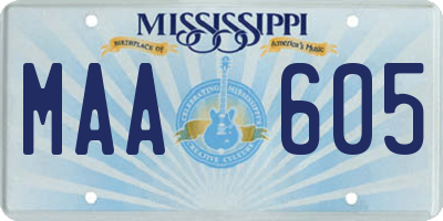 MS license plate MAA605
