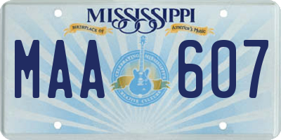 MS license plate MAA607