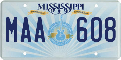 MS license plate MAA608