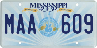 MS license plate MAA609