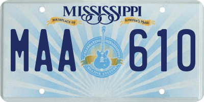 MS license plate MAA610