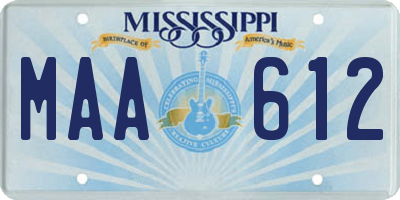 MS license plate MAA612