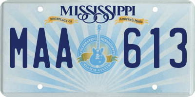 MS license plate MAA613