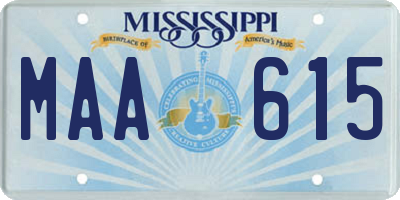 MS license plate MAA615