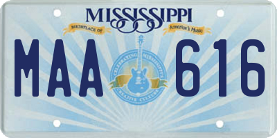 MS license plate MAA616