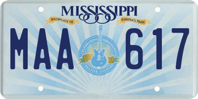 MS license plate MAA617
