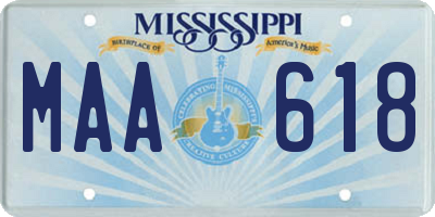 MS license plate MAA618