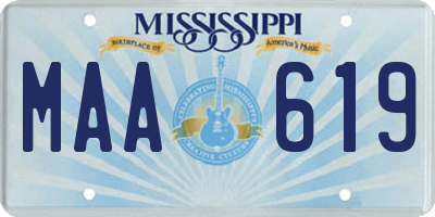 MS license plate MAA619