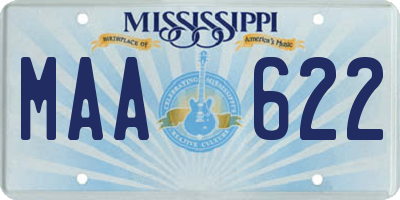 MS license plate MAA622