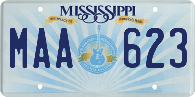 MS license plate MAA623