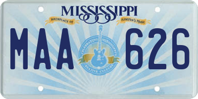 MS license plate MAA626