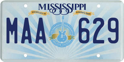 MS license plate MAA629