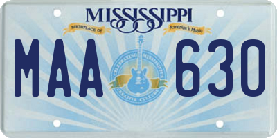 MS license plate MAA630