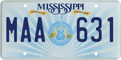 MS license plate MAA631
