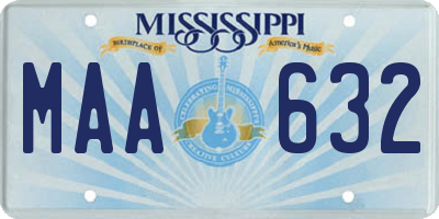 MS license plate MAA632