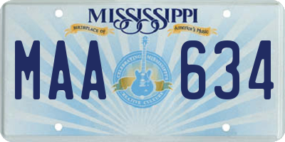 MS license plate MAA634