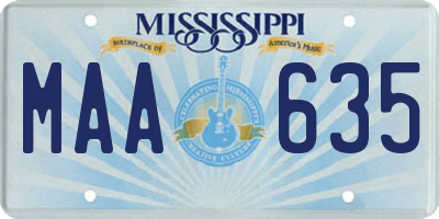MS license plate MAA635