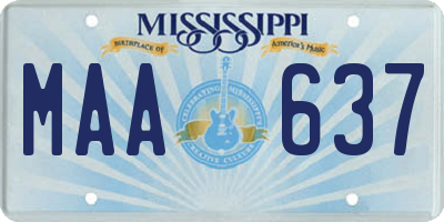 MS license plate MAA637